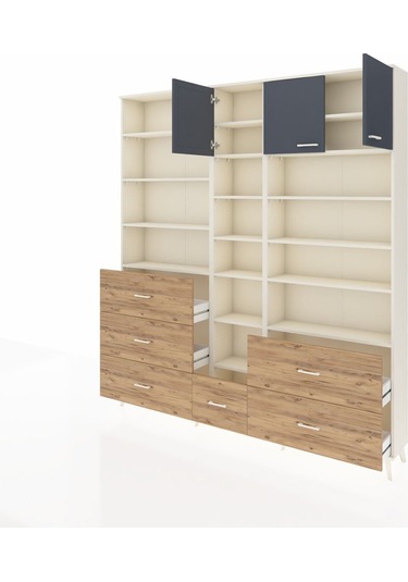 Arges Dolap 17 Raflı 6 Çekmeceli 3 Kapaklı 220x30x243 Aytaşı-antrasit/çam Antrasıt/atlas Çam Arges Dolap 17 Raflı 6 Çekmeceli 3 Kapaklı 220x30x243 Aytaşı-antrasit/çam Antrasıt/atlas Çam