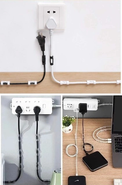 20&amp Apos Li Yapışkanlı Kablo Sabitleyici Şeffaf Klips 4741