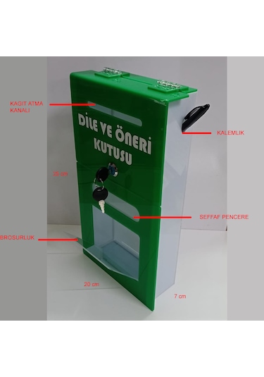 Yeşil Pleksi A-6 Dilek Öneri Kutusu