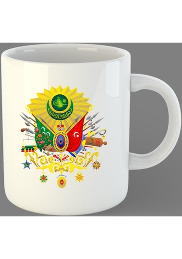 Osmanlı Tuğrası Beyaz Bardak Kupa