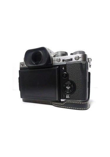 Pazly Fujifilm X-t3 Dijital Kamera Siyah Pu Deri Alt Kasa, Pil Açmalı Yarım Kapak