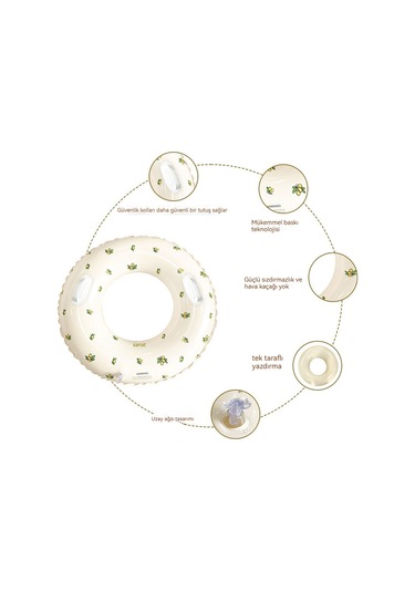 Ikkb Yeni Kalınlaşmış Açık Su Şişme Kulplu İnternet Ünlü Zeytin Yeşili Yüzme Simidi 100 Yeşil