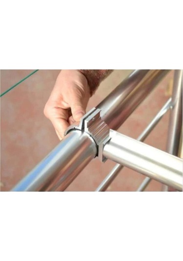 Process Balkon Çamaşır Kurutma Askısı Askılığı Kurutmalık Yuvalı Geçmeli Gri