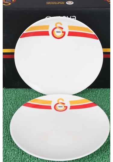 Dekomus İle Lisanslı Galatasaray 6 Kişilik Porselen Servis Tabağı Seti