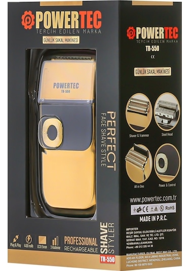 Powertec TR-550 Saç & Sakal Kesme Makinesi Rose Gold