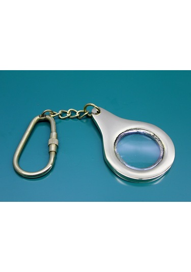 9040653754067lmr - Larimar Pirinç Büyüteç Anahtarlık Mini Boy