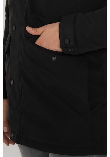 Suya Dayanıklı Kapüşonlu Parka- Champ Siyah