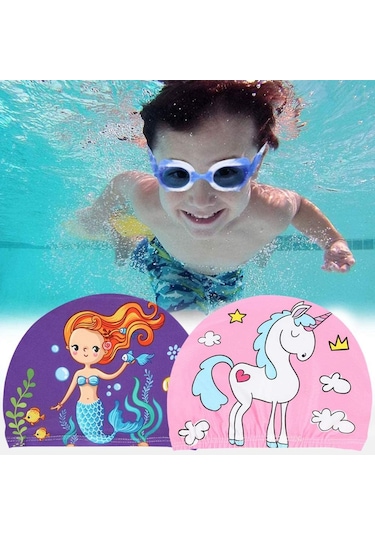 2 Çocuk Yüzme Boneleri, İşitme Koruması Ve Saç Bakımı, Ela Çok Renkli