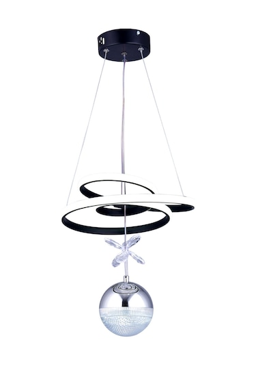 Parla Tek Top Led Sarkıt Avize,siyah3 Renk Yanabilen Led Avize, Modern Salon Oda Led Avize Siyah