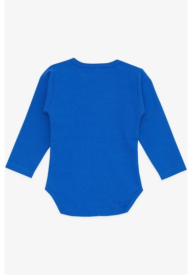 Breeze Erkek Bebek Çıtçıtlı Zıbın Body Erkek Bebek Baskılı 9 Ay-3 Yaş, Saks Mavisi-saks Mavisi Saks Mavisi