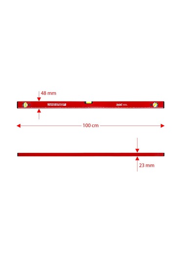 Rox 0351 Mıknatıslı Alüminyum Su Terazisi 100 Cm