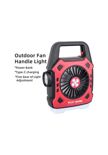 Çok İşlevli Kamp Fanı Açık Hava Taşınabilir Hafif Hızlı Şarj El Lambası Elektrikli Fan Mavi