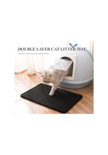 Mufunye Kedi Kumu Matı Çift Katmanlı Kaymaz Yıkanabilir