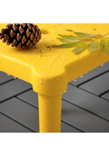 Çocuk Taburesi, Sarı Renk Meridyendukkan 28x27 Cm Polipropilen Plastik Kare Tabure Kahverengi