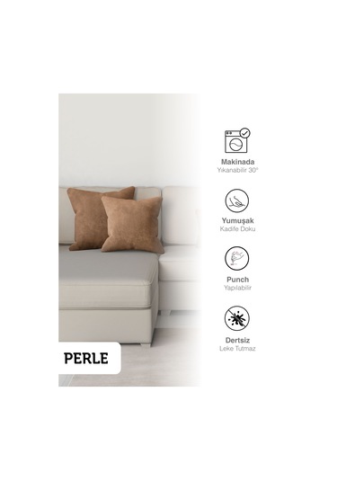Br Perle Home Daily Series Kahverengi Kırlent Yastık Kılıfı Kahverengi