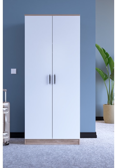 Abete-2 Kapılı Geniş Atlantik Çam/beyaz Gardırop