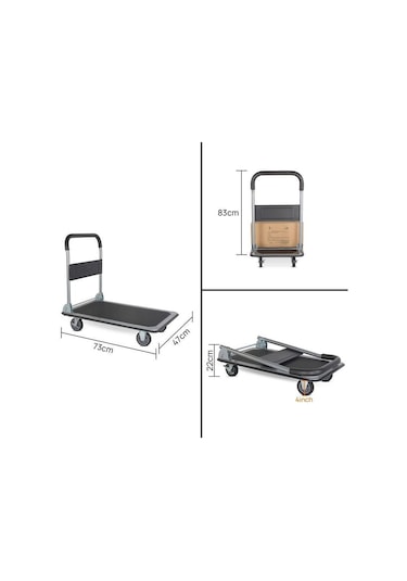 Duffmart PR2190 Pro Katlanır Platform 4 Tekerlekli Paket Taşıma Arabası 150 KG