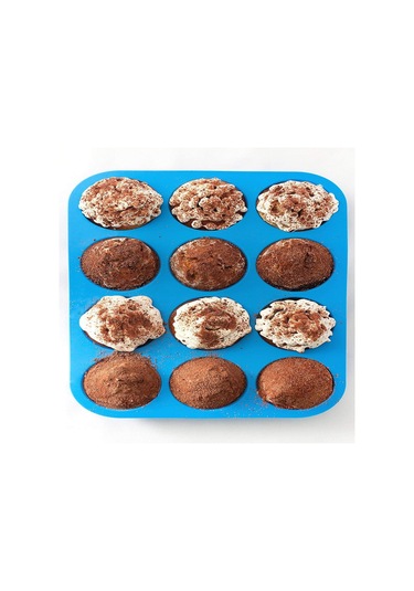 Ximistore9 2 Adet Silikon Muffin Kalıbı - 12'li Set, Anti Yapışkan, 29x21.8x4cm, 230g, Pembe Fırın Formu KIrmızı