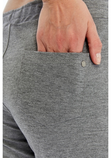 Kadın Kapri Gri Büyük Beden Eşofman Altı K-225 Gri