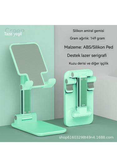 Aurora Taşınabiler Teleskopik Tembel Katlandır Silikon Masaüstücep Telefonu Standıyeşil Yeşil