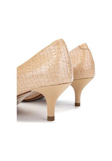 Tamer Tanca Kadın Hakiki Deri Bej Stiletto Ayakkabı 886 01 Bn Ayk Sk24-25 S.khv Fsly Bsk Kahverengi