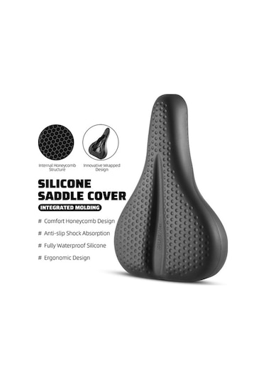 Ebitda West Bıkıng Yp0801206 Tamamen Su Geçirmez Silikon Bisiklet Selesi Şok Emme Koltuk Minderi Siyah Ergonomik Ve Rahat Siyah