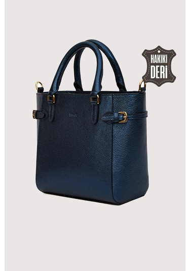 Hakiki Deri Kadın El Çantası Lacivert Smr7922 Lacivert