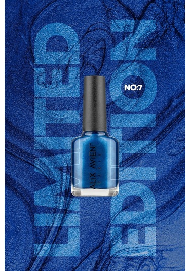 Alix Avien Limited Edition Işıltılı Lacivert Oje-yüksek Pigmentli Kalıcılık Hızlı Kuruma-nail Lacquer No:7