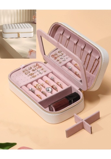 Mk-34 Gold Detaylı Premium Seri Takı Organizeri Lüks Takı Kutusu