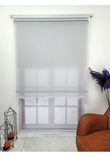 Bbb Keten Kumaşlı Çift Mekanizmalı Tül Stor Perde Mt3000