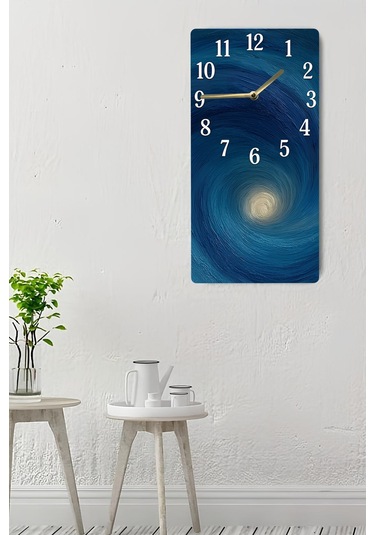 Uv Baskı Mdf Tablo Saat 30x60 Cm Dekoratif Tasarım Usd247 Ahşap Saat Usd247