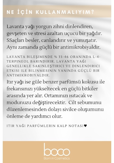 Boco Born In Cosmetics Itır + Lavanta Saf Aromaterapi Uçucu Yağı 2 x 10 ML