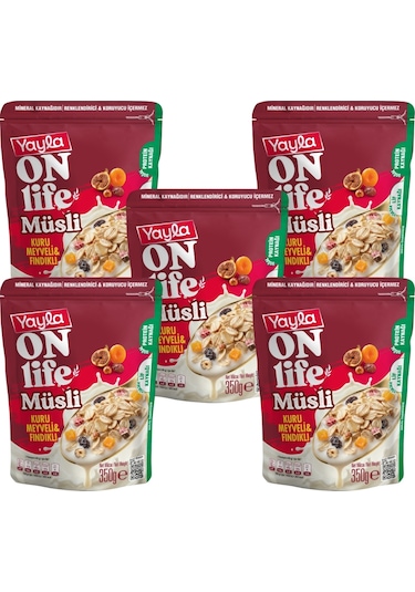 Yayla Onlife Kuru Meyveli Fındıklı Müsli 350 G X5