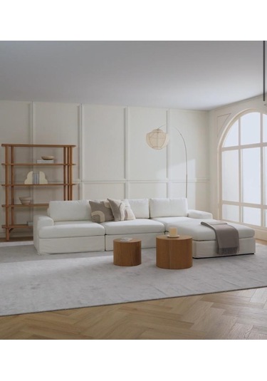 Mode Siesta Pro Kuş Tüyü Köşe Koltuk 4 Modül Kırık Beyaz 01 Keten