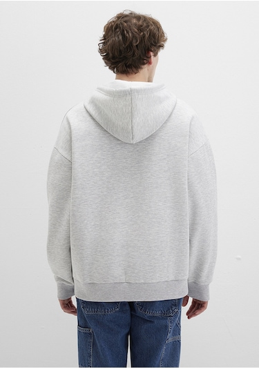 Mavi - Mavi Logo Baskılı Kapüşonlu Gri Sweatshirt 067149-80196 Gri