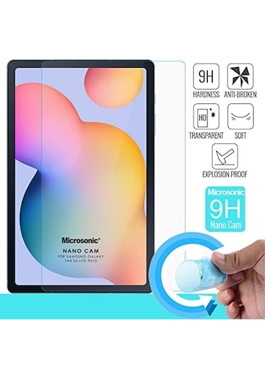 Galaxy Tab S6 Lite 10.4" P610 Glass Screen Protector Galaxy Tab S6 Lite P610 İle Uyumlu Kılıf - Şeffaf