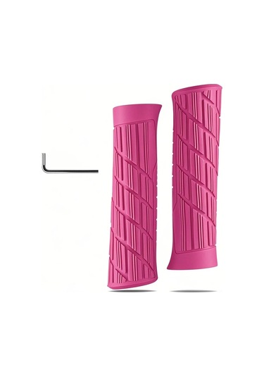 Qingmipy Mountain Bisiklet Silikon Tork Stop Kolu Sarıcı - Anti Kayma, Şiddetli Tutuş, Dengeleyici, Bisiklet Aksesuarı Gül Kurusu, Çift Çok Renkli