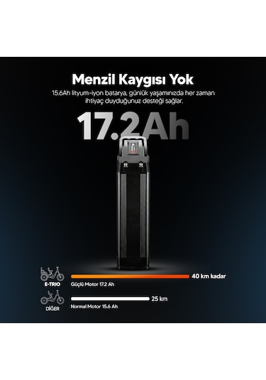 Stradacycles E-TRIO Hidrolik Disk Elektrikli Üç Tekerlekli Antrasit