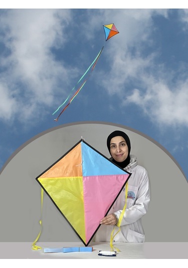 Kumaş Çerçeveli Elmas Uçurtma - Karmarenk