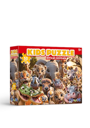 Afrika Hayvanları Çocuk Puzzle 50 Parça 34 48 Cm
