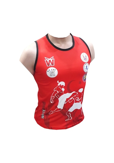 Muay Thai Tişört & Muay Thai Maç Atleti & Muaythai Tişörtü & Muay Kırmızı