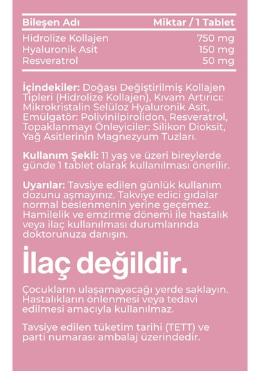 Vitavy Collagen & Hyaluronic Acid & Resveratrol 30 Tablet