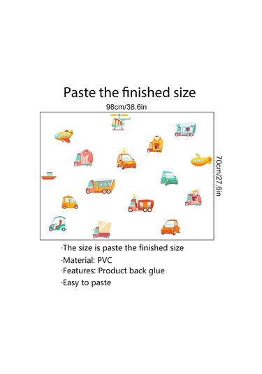 Araba Uçak Duvar Çıkartmaları Pvc Kendinden Yapışkanlı Anaokulu Yatak Odası Erkek Odası Dekorasyon Çıkartmaları Çıkarılabilir 98 70cm Şeffaf