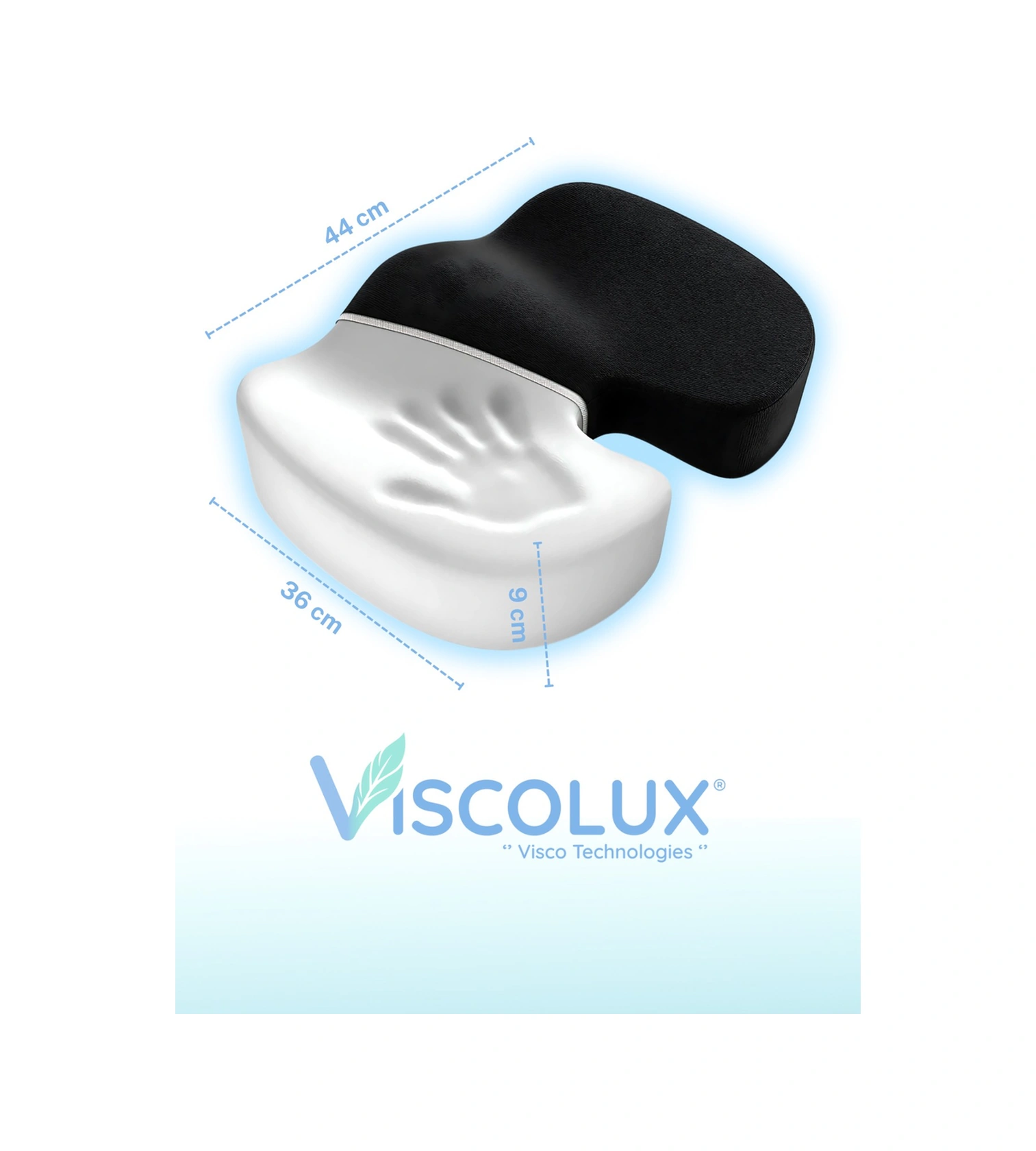 Coccyx Ortopedik Oturma Minderi - Visco Kuyruk Sokumu Minderi Hemeroid Mavi 44x36x9,5
