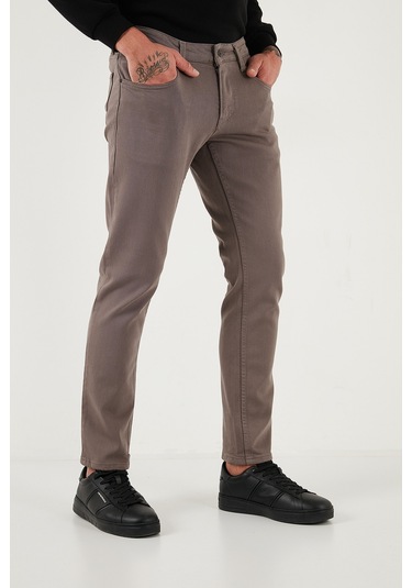 Buratti Pamuklu Regular Fit Normal Bel Boru Paça Jeans Erkek Kot Pantolon 2211C40Parma Toprak