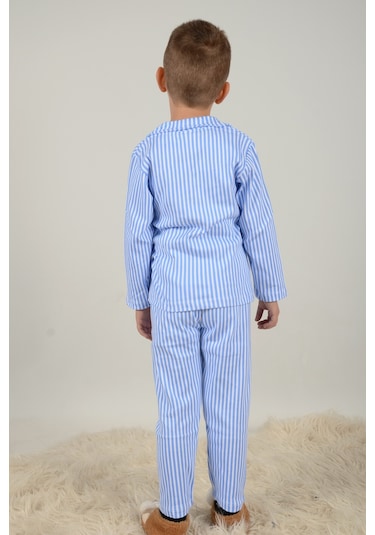 Lemoon Çizgili Düğmeli Çocuk Pijama Takımı C83294 001
