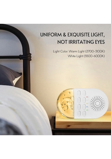 Novahub Bebekler İçin Taşınabilir Beyaz Gürültü Makinesi - 24 Doğal Ses, Zamanlayıcı Ve Işıklı Beyaz Beyaz