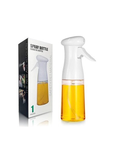 Petinka Cam Şişe Püskürtmeli Dağıtıcı Yağdanlık Limonluk Sirke Sosluk Spreyi Beyaz