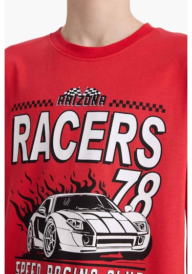 DeFacto Erkek Çocuk Pijama Takımı Kısa Kollu Üst Esnek Belli Şort F1734A825HSRD63