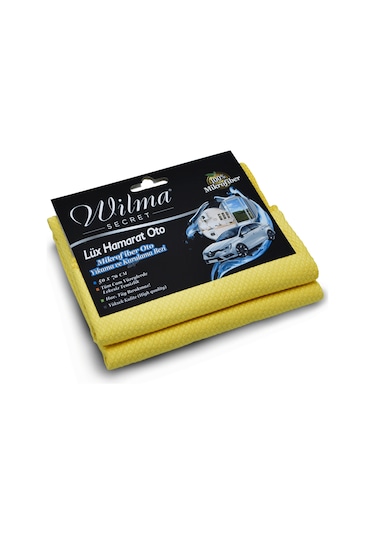Wilma Secret Lüx Hamarat Mikrofiber Cam Bezi Sarı 50x70cm 4 Adet Şeffaf
